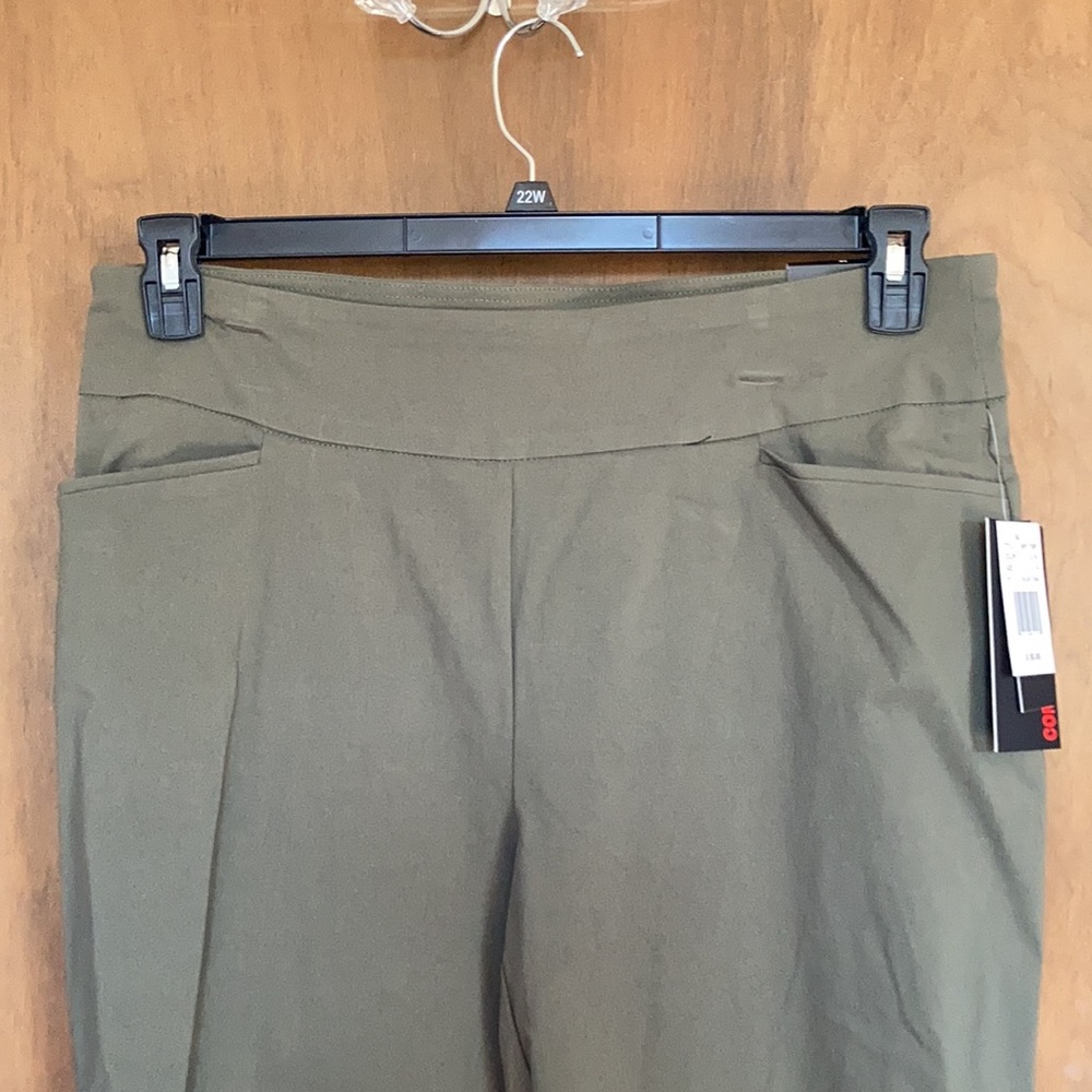 Briggs comfort waistband hidden elastic Capri olive size 16 - Picture 8 of 16